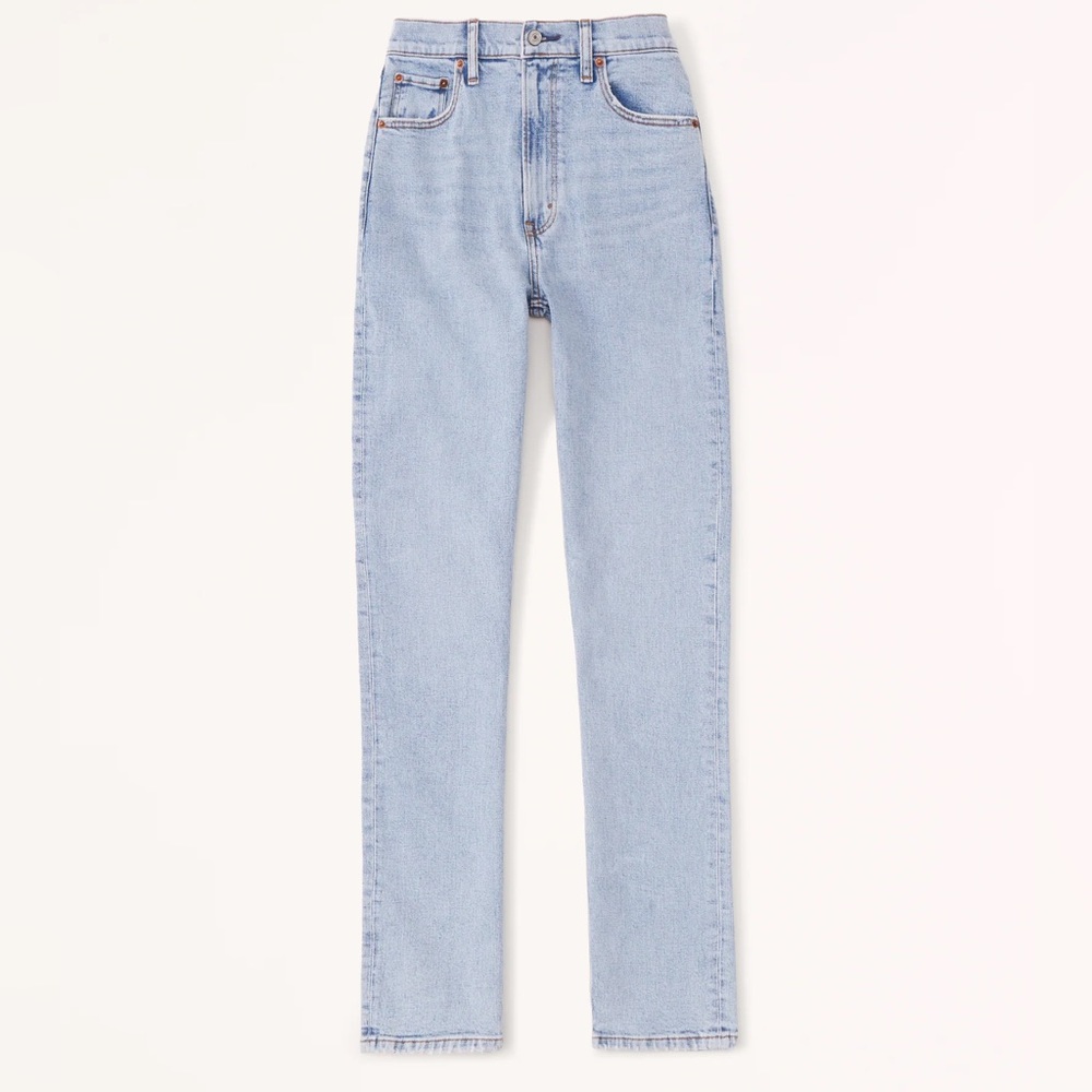 Light denim Abercrombie and fitch denim 90 slim straight ultra high rise